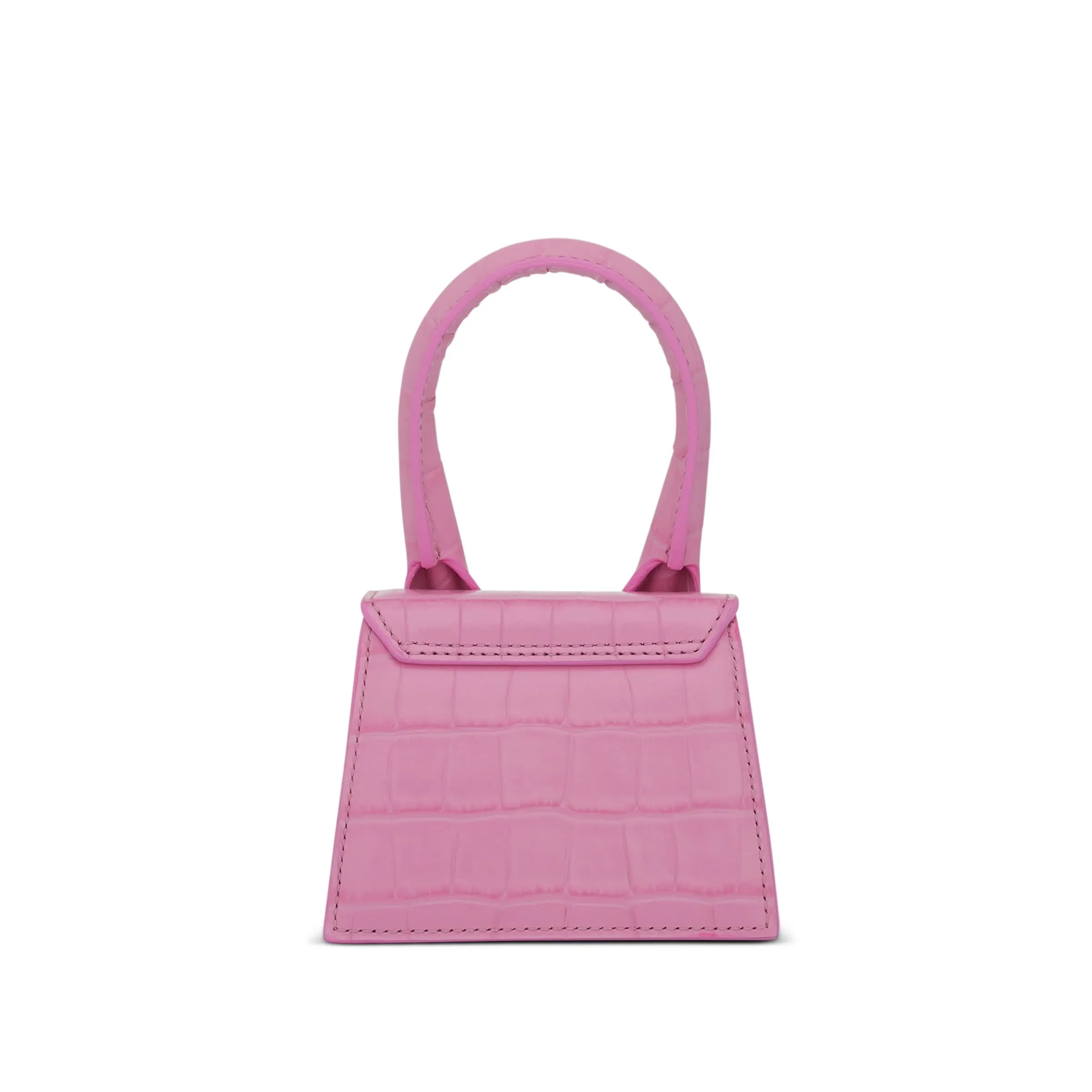 Le Chiquito Mini Croc Embossed Leather Bag in Pink