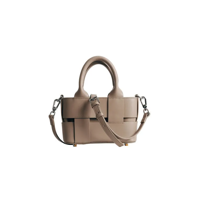 Leather Knot Top-Handle Tote Bag