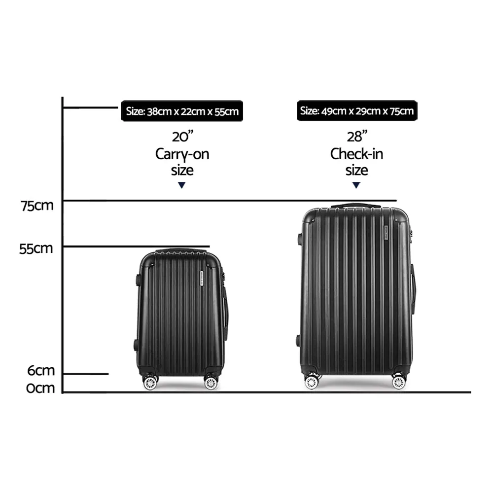 Lightweight Hard-Shell 2pcs Luggage Set with TSA Locks - Wanderlite