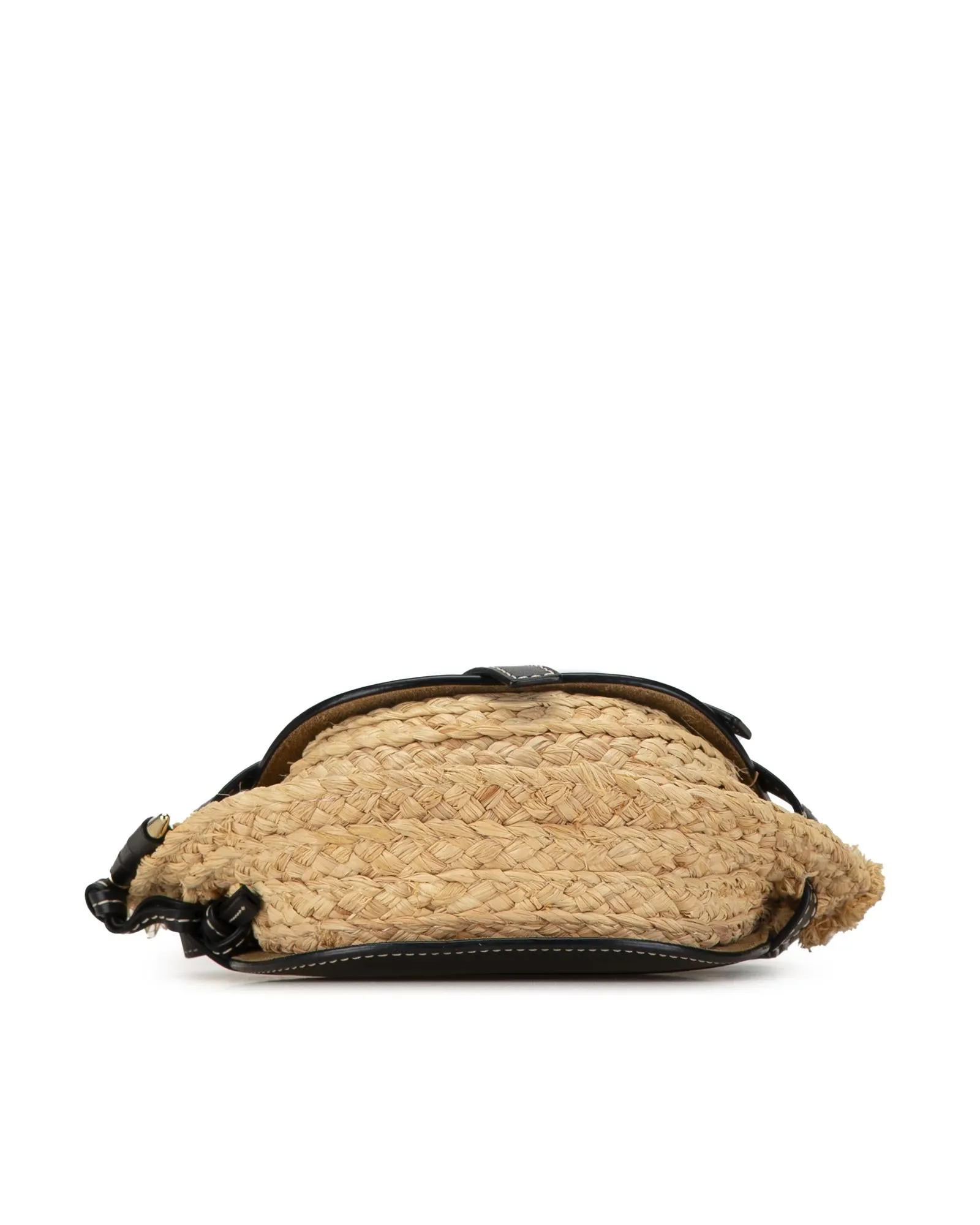 LOEWE Gate Mini Raffia Crossbody Bag - Black