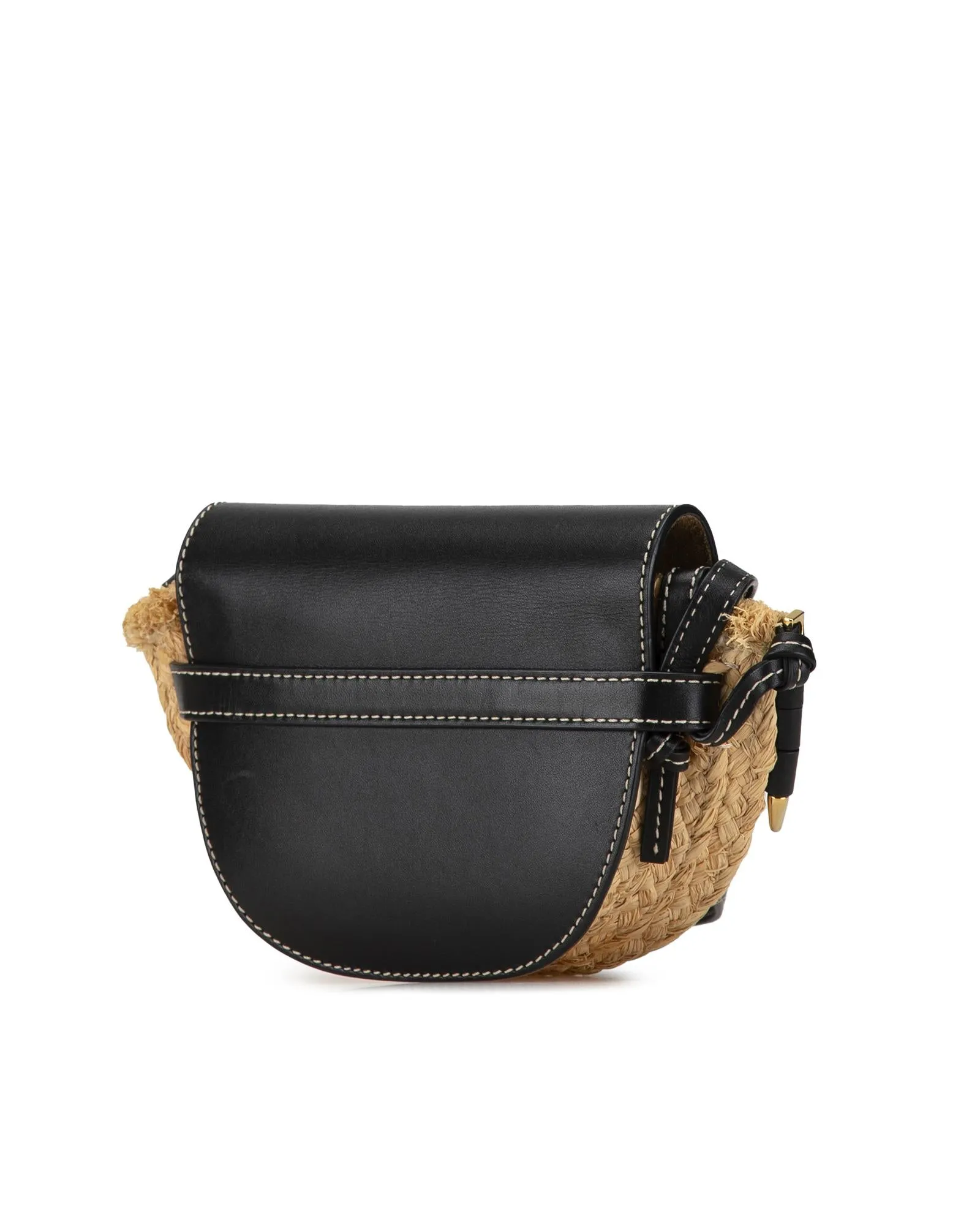 LOEWE Gate Mini Raffia Crossbody Bag - Black