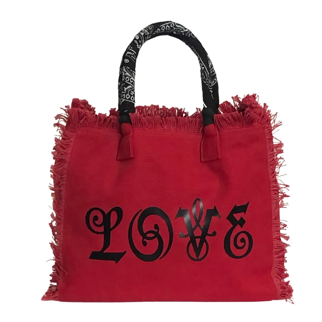 LOVE Shoulder Tote - Bandana - Red/Black