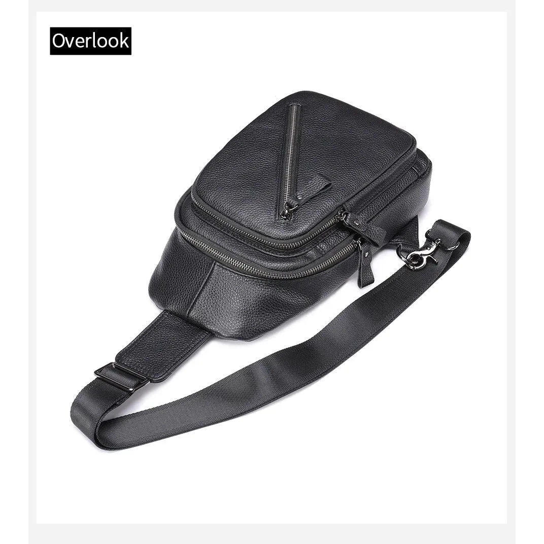 Luxury Saddle Zip Leather Crossbody Bag