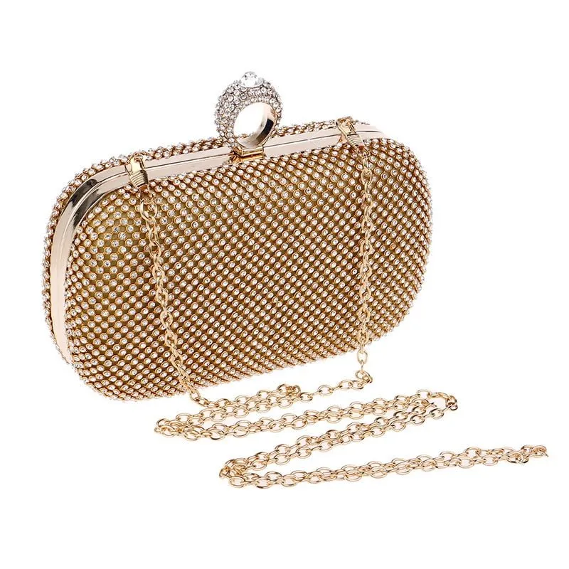 Luxy Moon Evening Clutch Bags Diamond With Chain