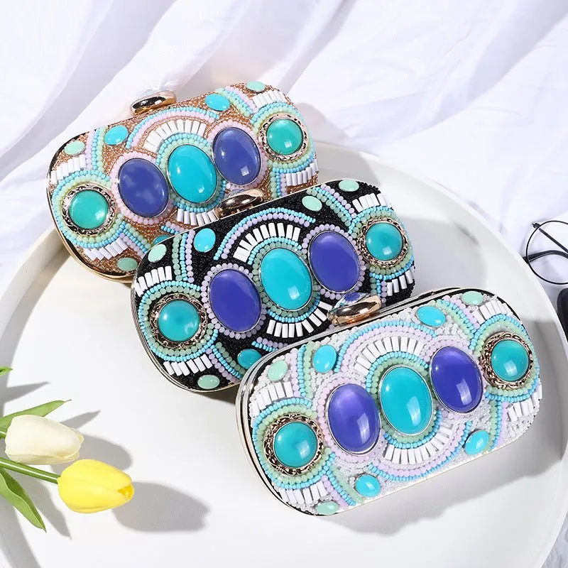 Luxy Moon Fashion Diamonds Clutches Female Small Stone Evening Party Purse