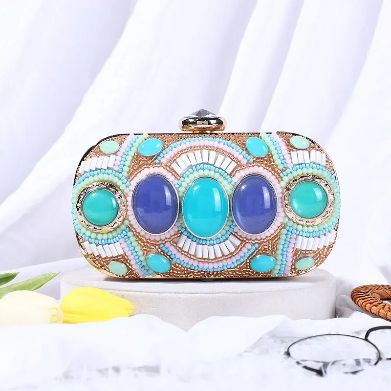 Luxy Moon Fashion Diamonds Clutches Female Small Stone Evening Party Purse