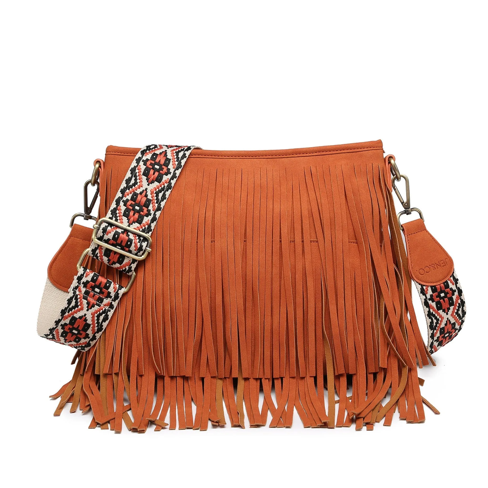 M2045 Sadie Vegan Suede Fringe Crossbody w/ Guitar Strap