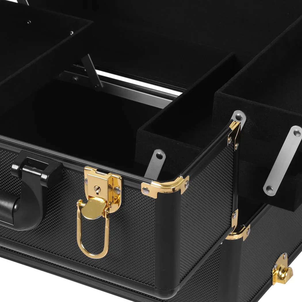 Makeup Case Professional Makeup Organiser 7 In 1 Trolley Black Gold