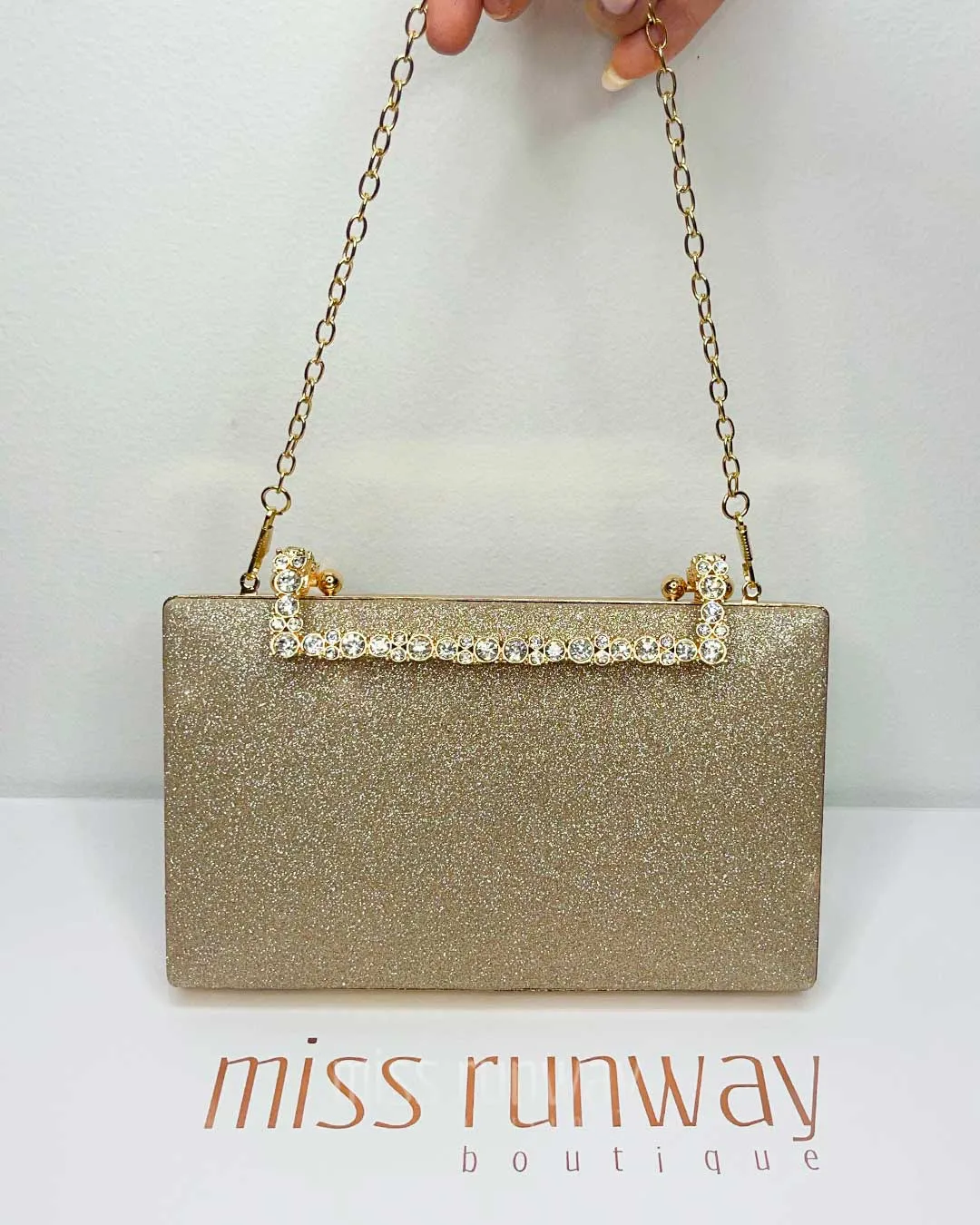 Mandy Glitter Clutch - Gold