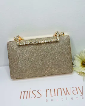 Mandy Glitter Clutch - Gold