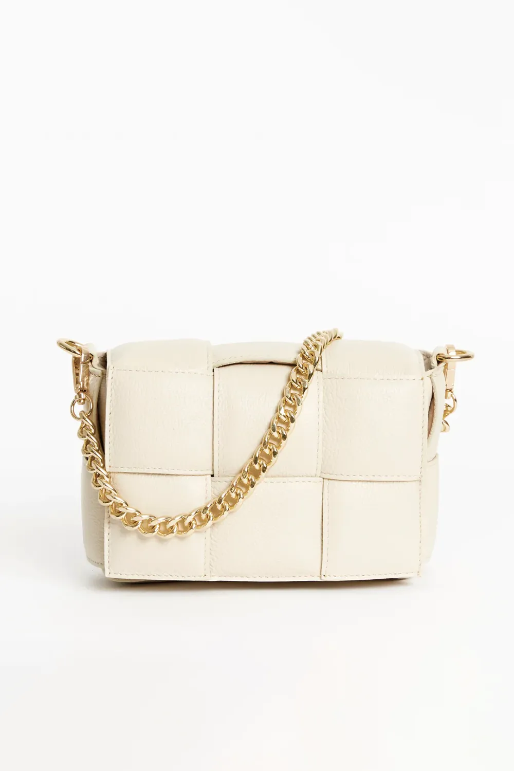 Margot Leather Woven Bag - Ivory