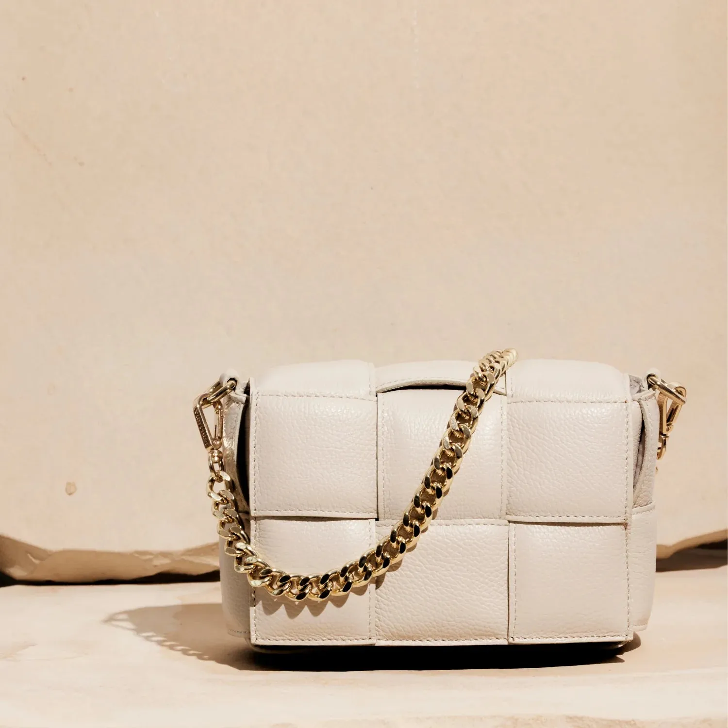 Margot Leather Woven Bag - Ivory