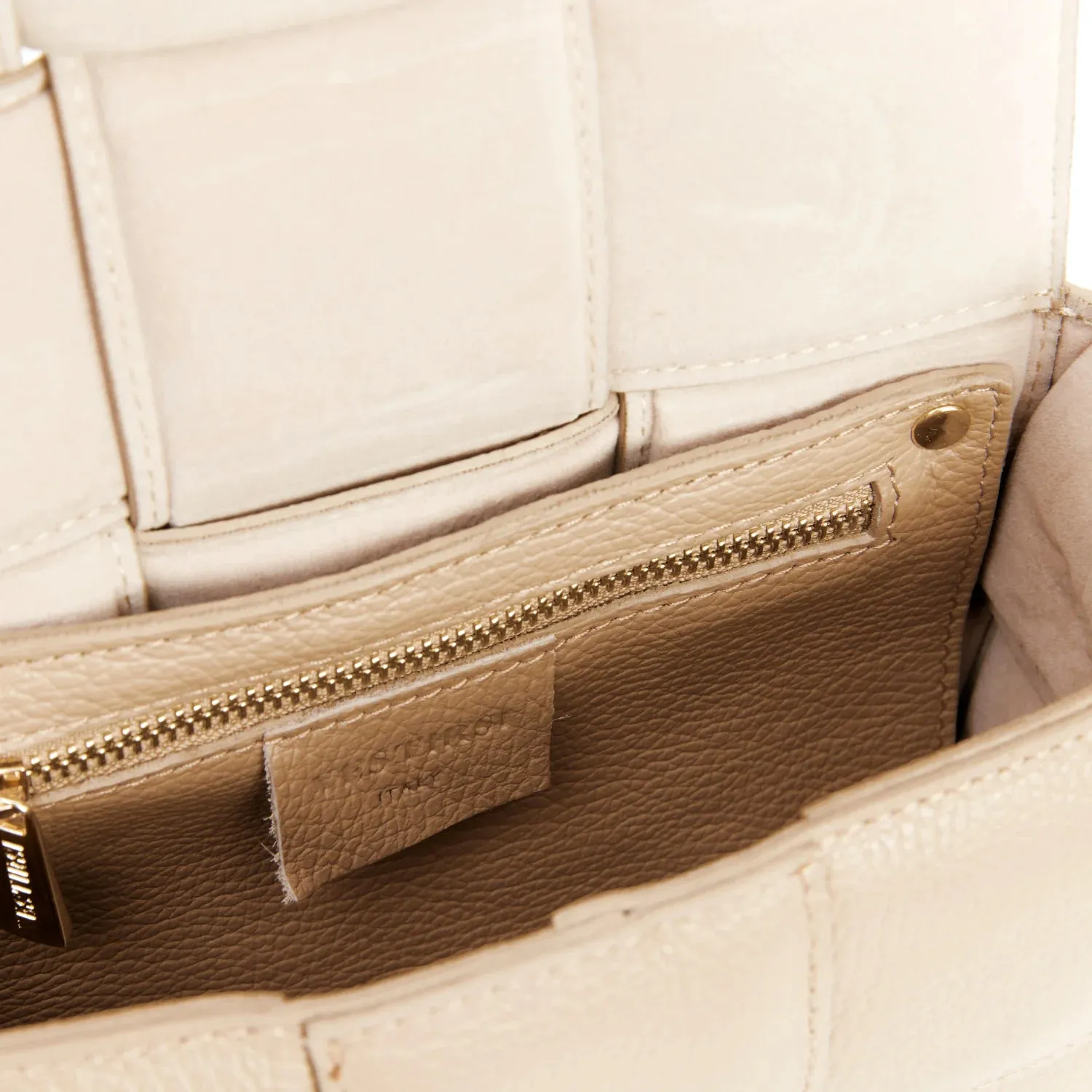 Margot Leather Woven Bag - Ivory