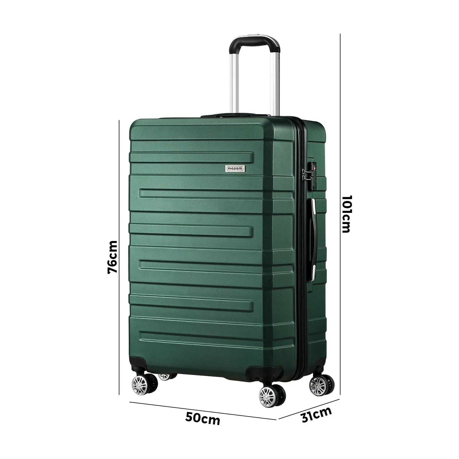 Mazam 28" Luggage Suitcase Trolley Set Travel TSA Lock Storage Hard Case Green