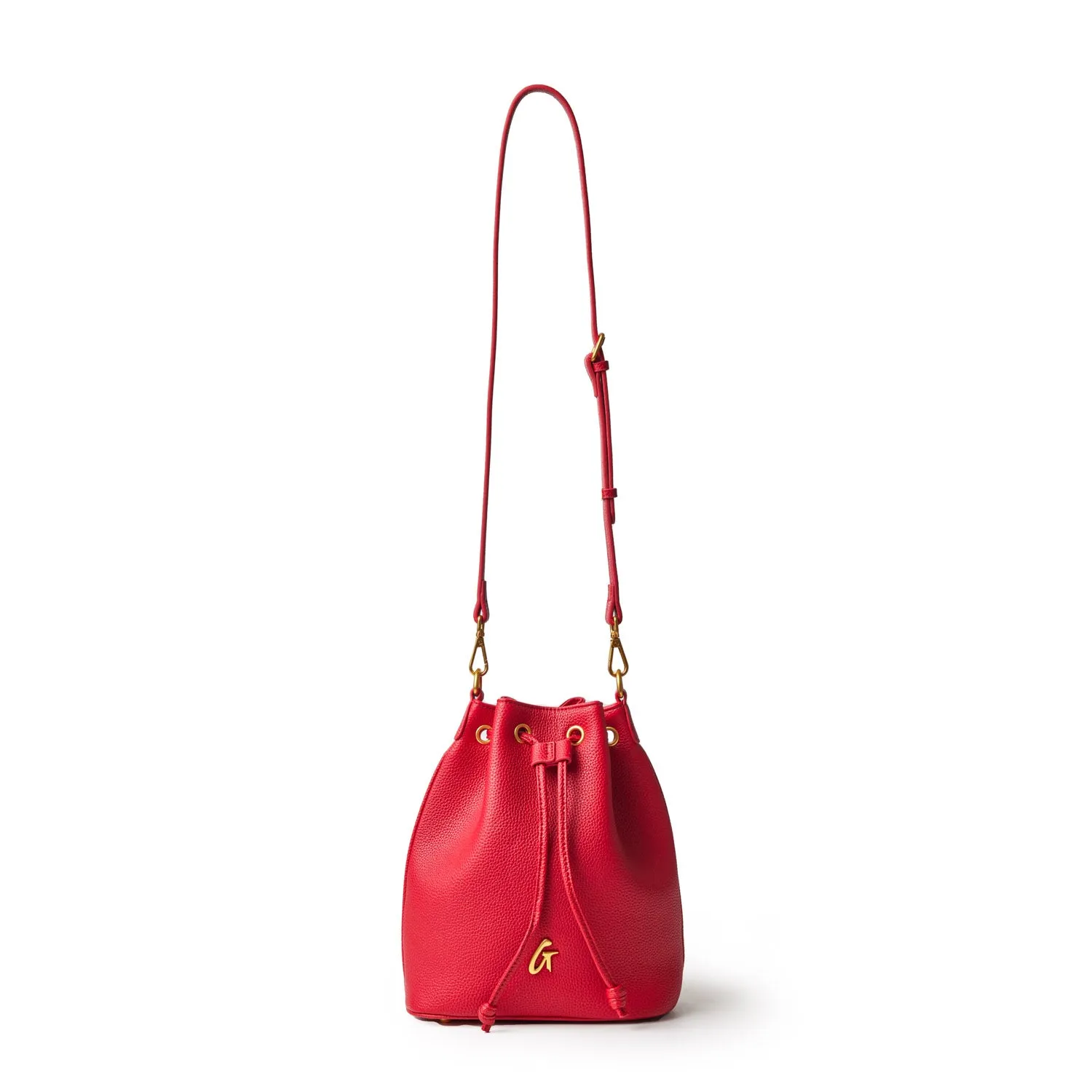 MEDIUM PEBBLE BUCKET BAG - RED