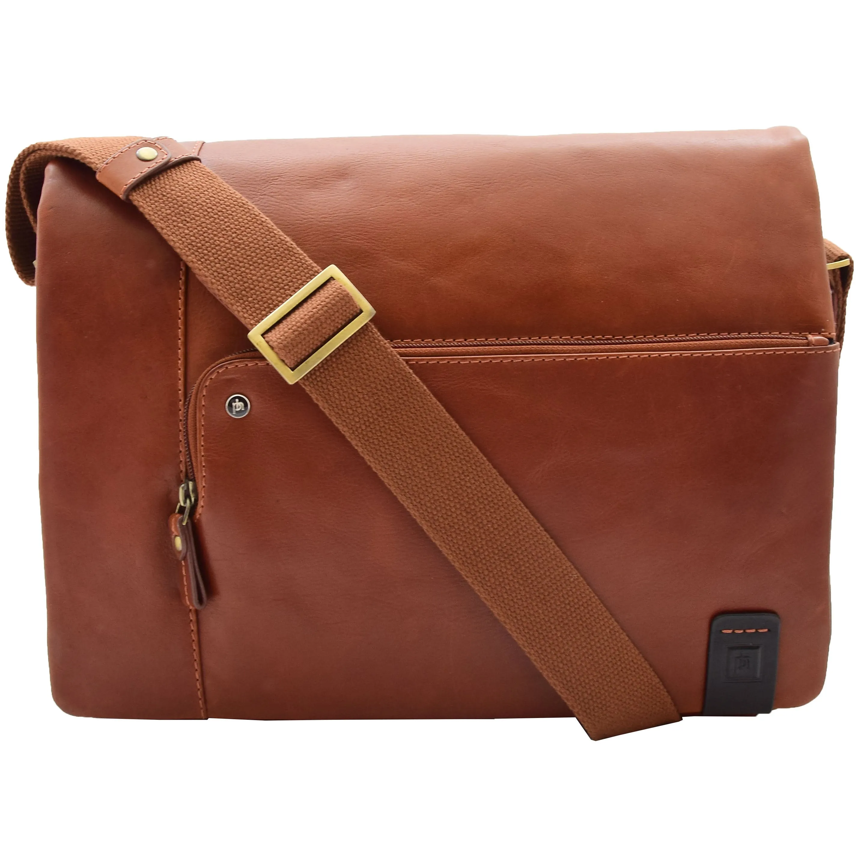 Mens Smart Casual Shoulder Leather Organiser Bag San Antonio Chestnut