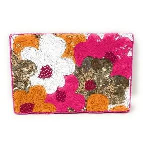 Mia Floral Sequin Clutch Purse