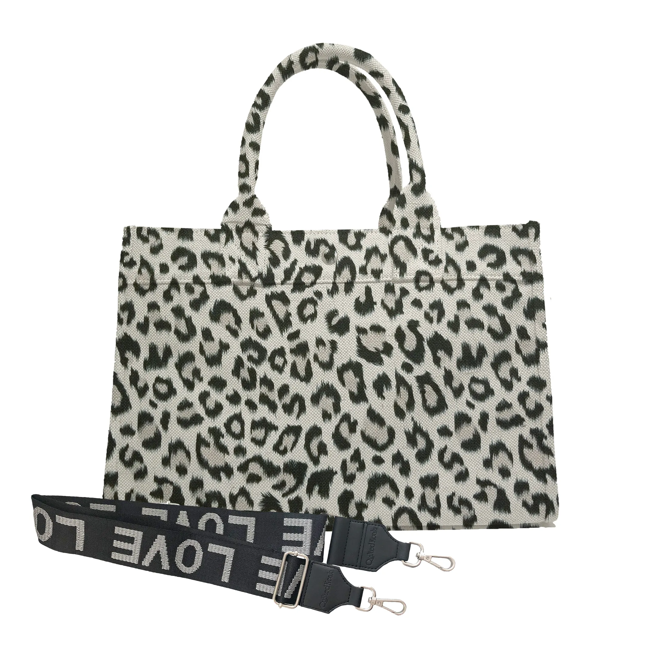 Midi East West Bag: Leopard with Color Stripes