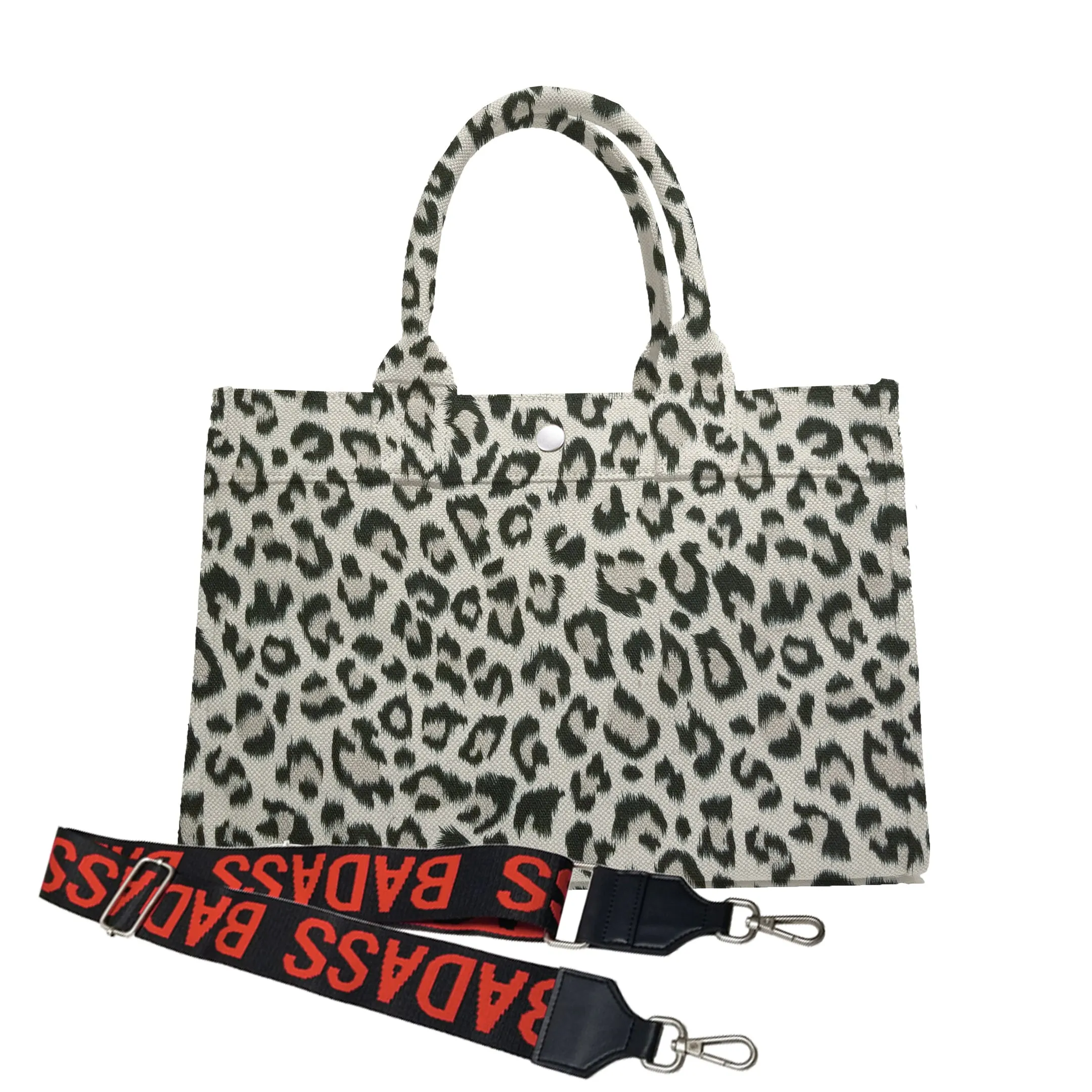 Midi East West Bag: Leopard with Color Stripes