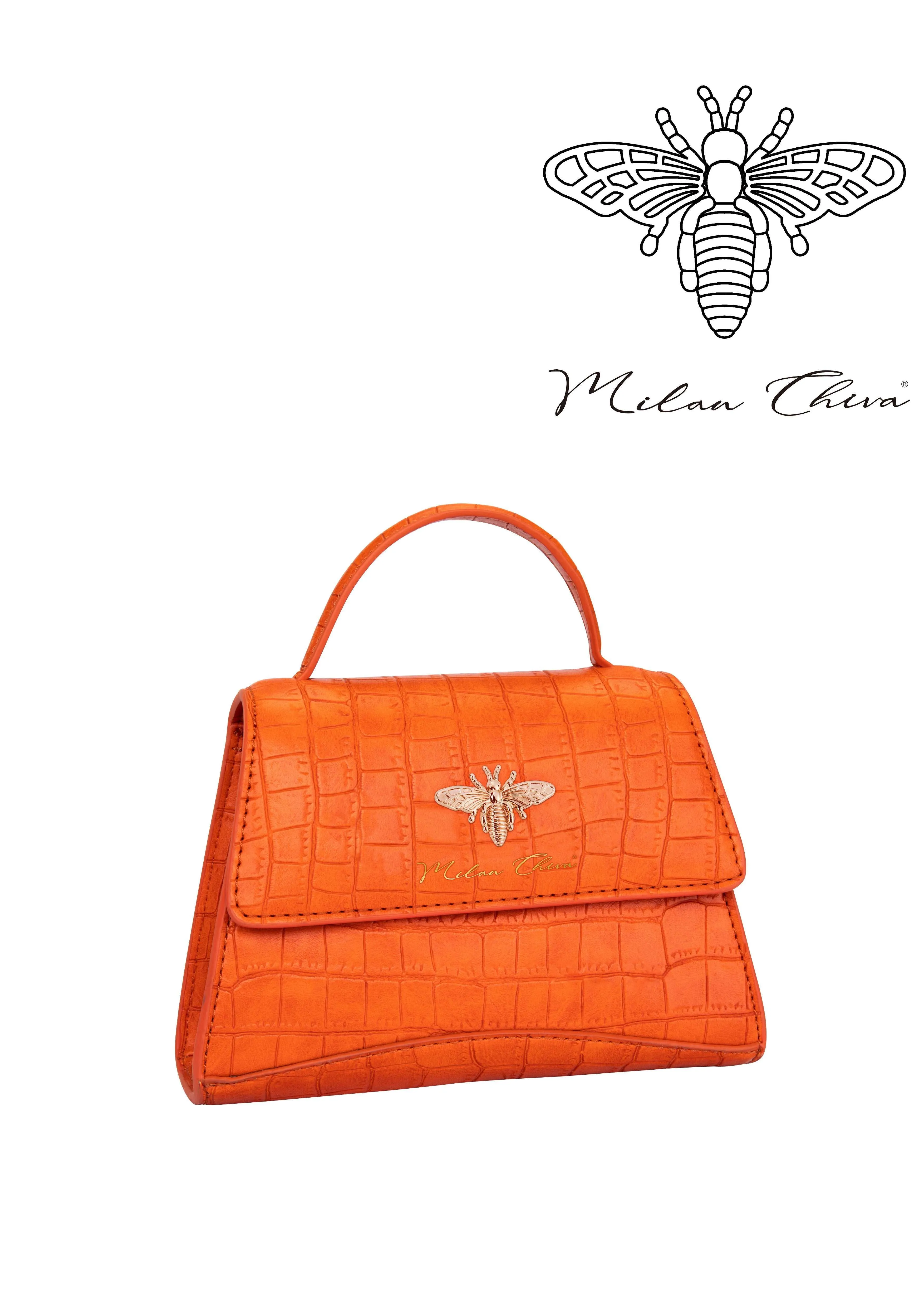 Milan Chiva Crystal Bee Logo Hardware Crossbody Bag