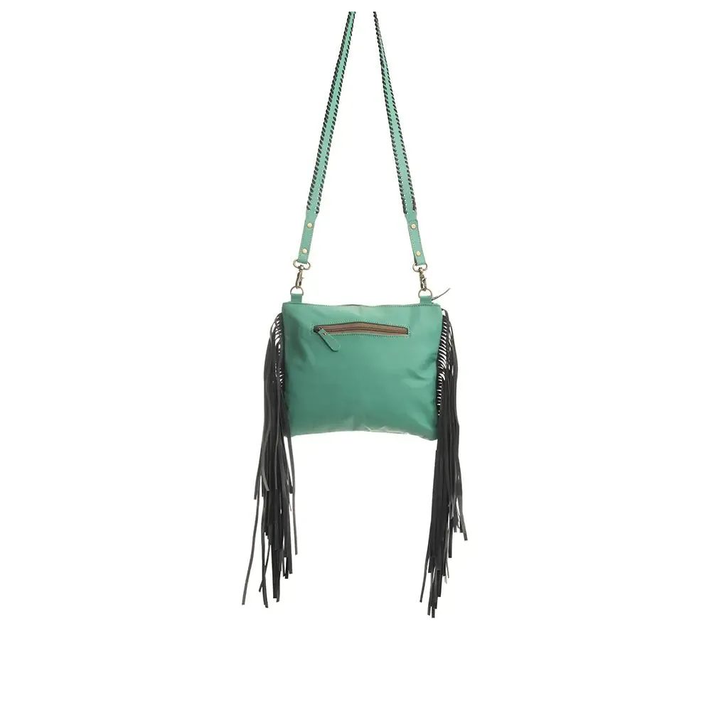 Millstone Tooled Leather Fringe Crossbody