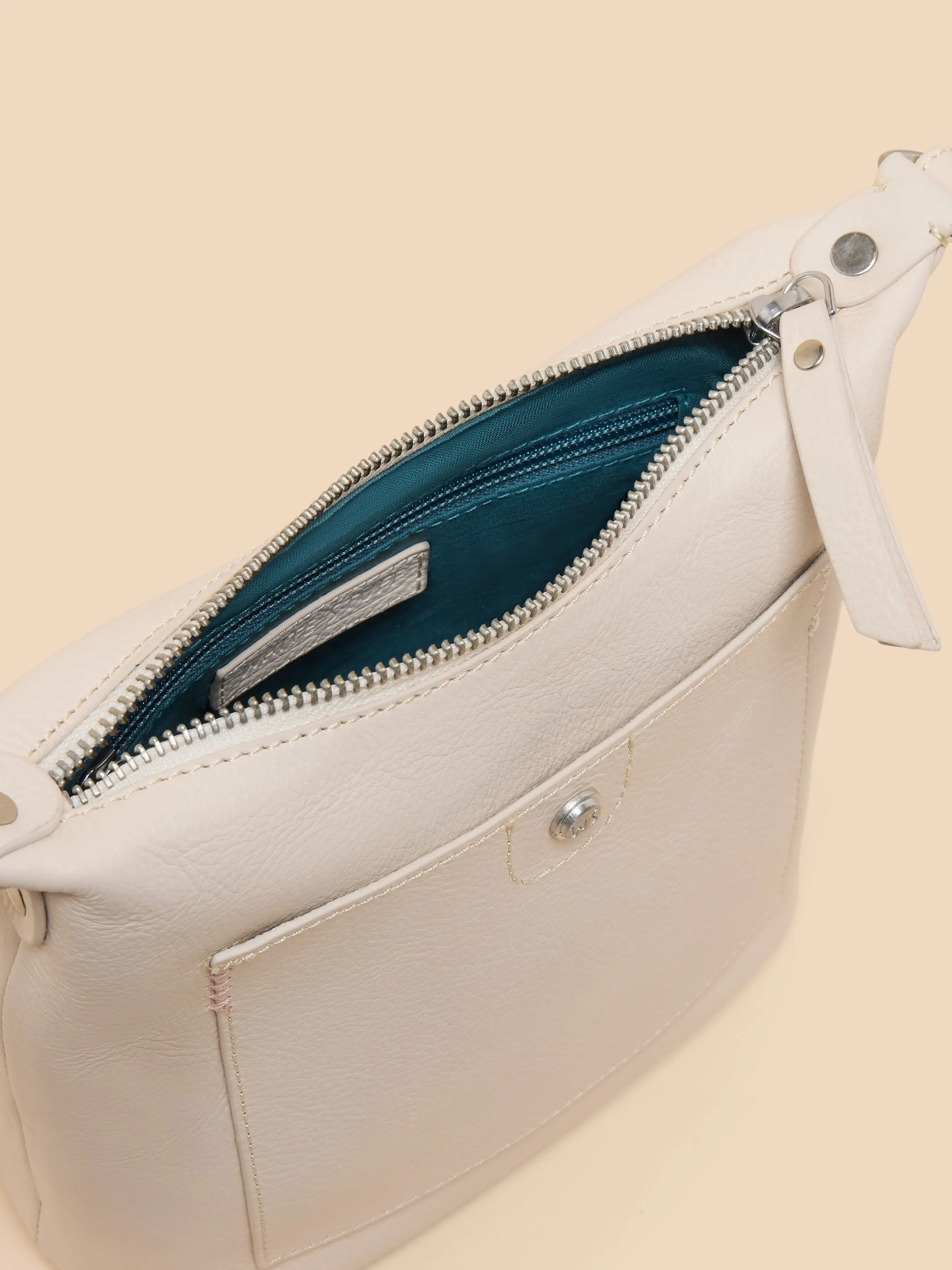 Mini Fern Leather Crossbody Bag - Pale Ivory