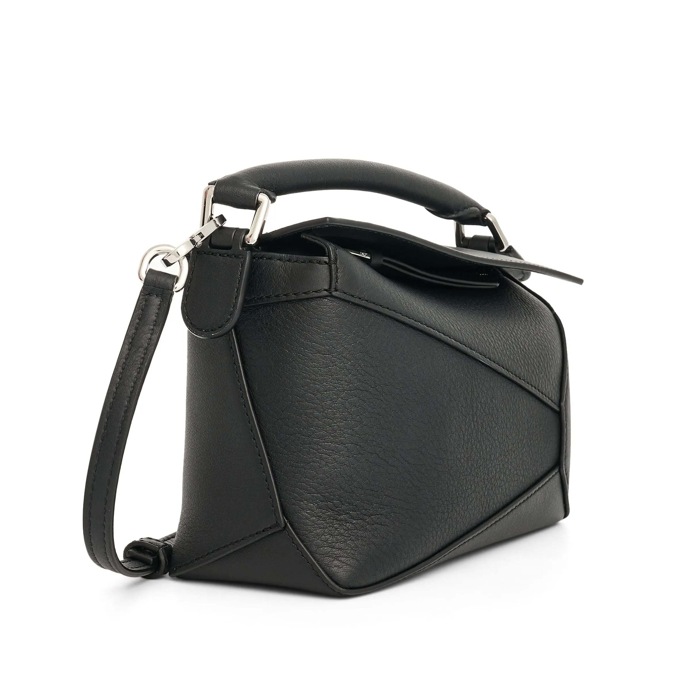 Mini Puzzle Edge Bag in Black