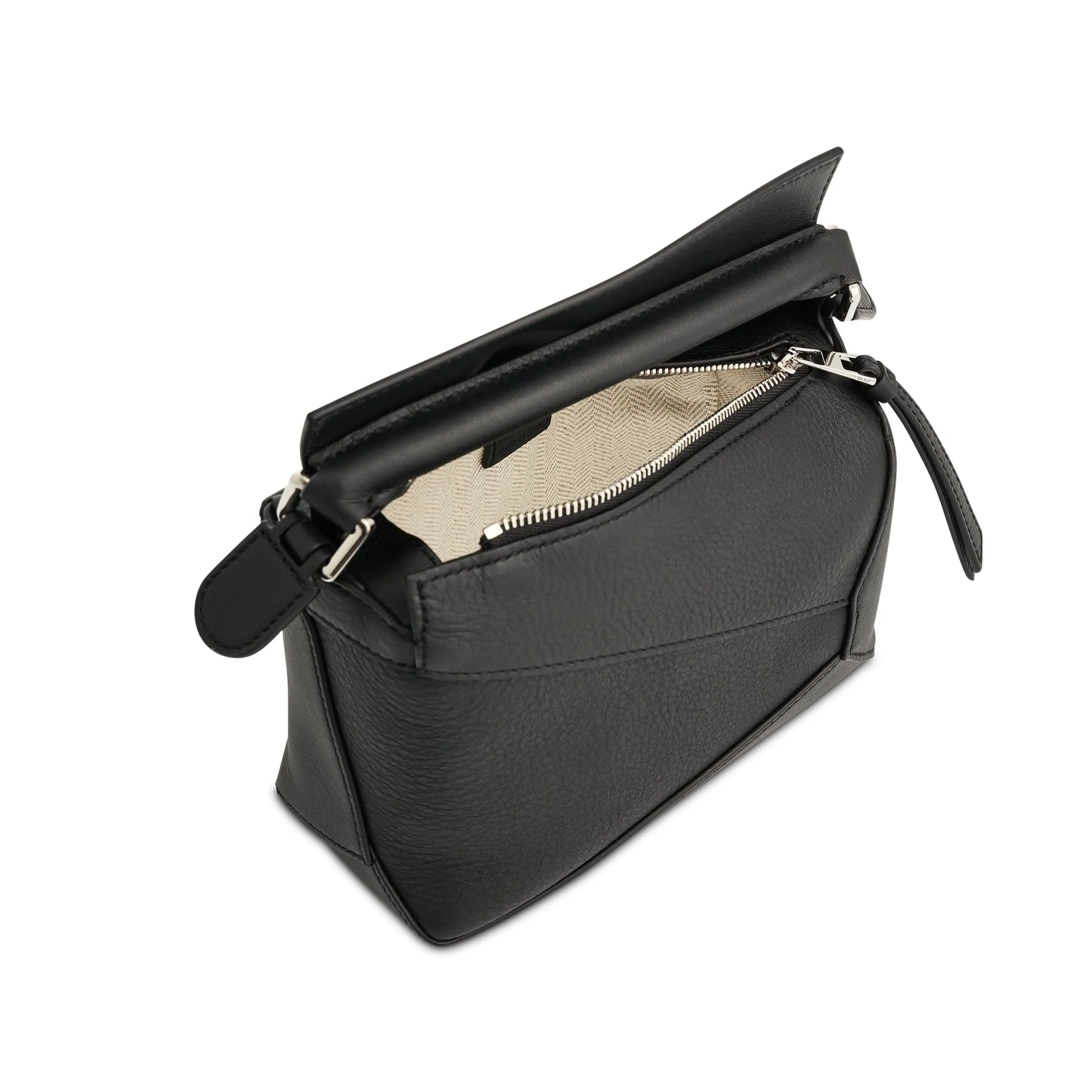 Mini Puzzle Edge Bag in Black