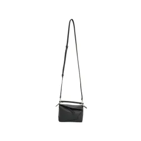 Mini Puzzle Edge Bag in Black