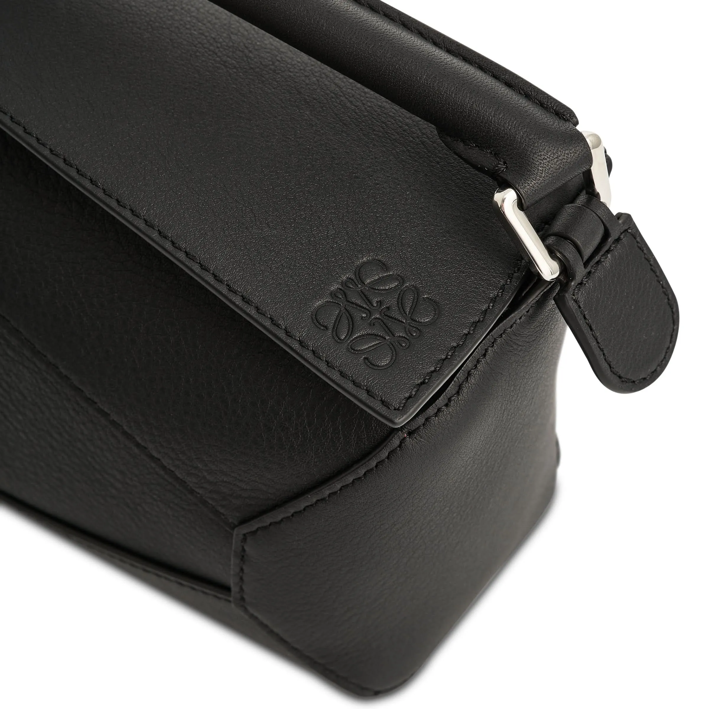 Mini Puzzle Edge Bag in Black