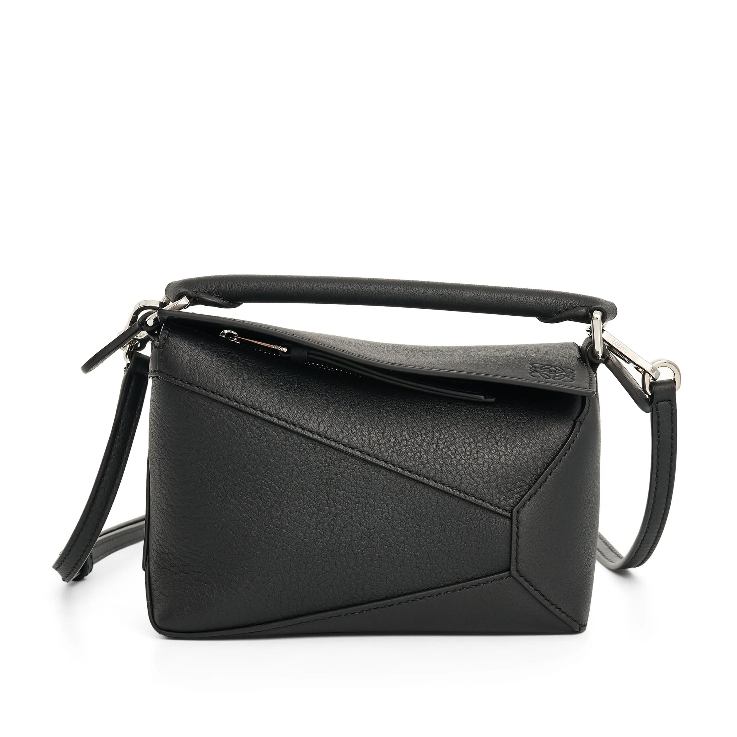 Mini Puzzle Edge Bag in Black