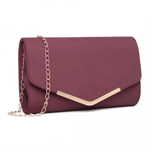 Miss Lulu Leather Look Envelope Clutch Bag - Red | Fashionable & Versatile Accessory