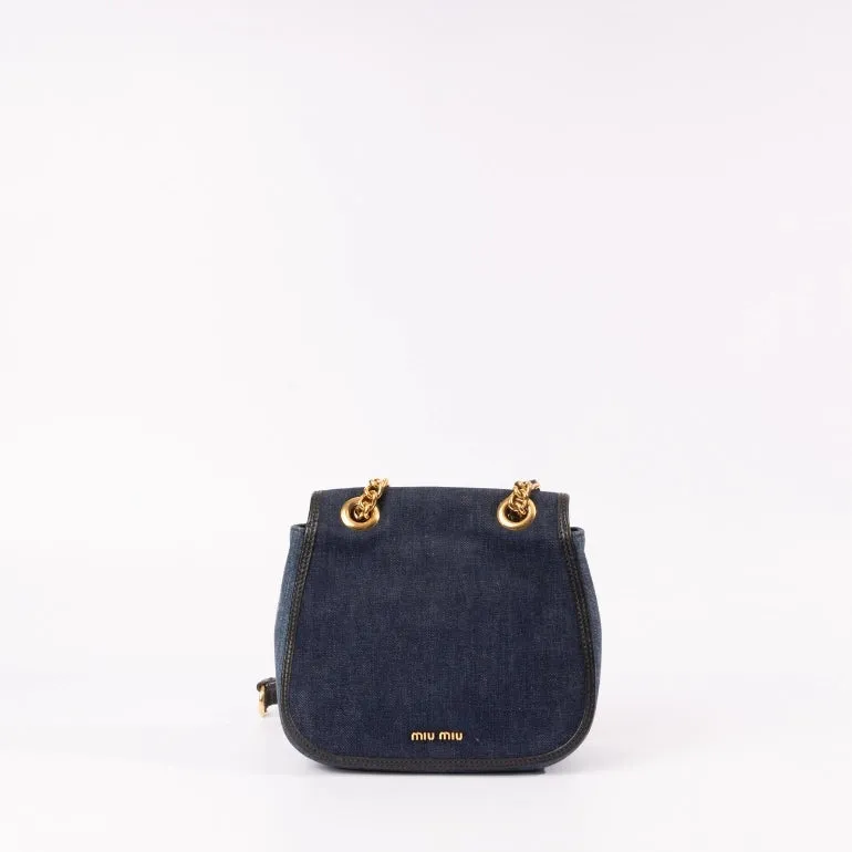 Miu Miu Dahlia Denim Saddle Bag