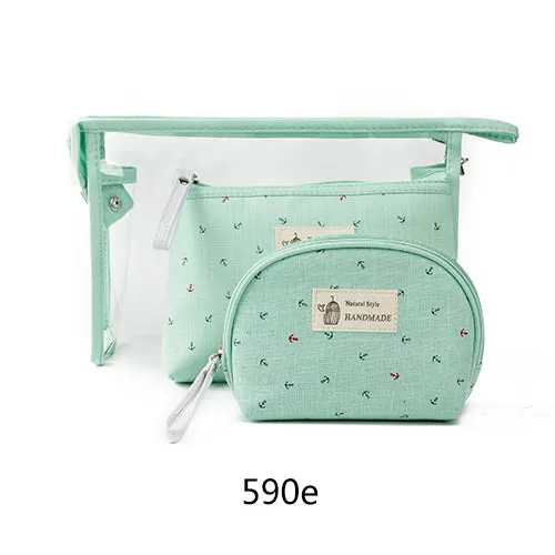 Miyahouse 3pcs/set Fashion Brand Cosmetic Bags Waterproof Neceser Portable Make Up Bag Women PVC Pouch Travel Toiletry Bag Blosa