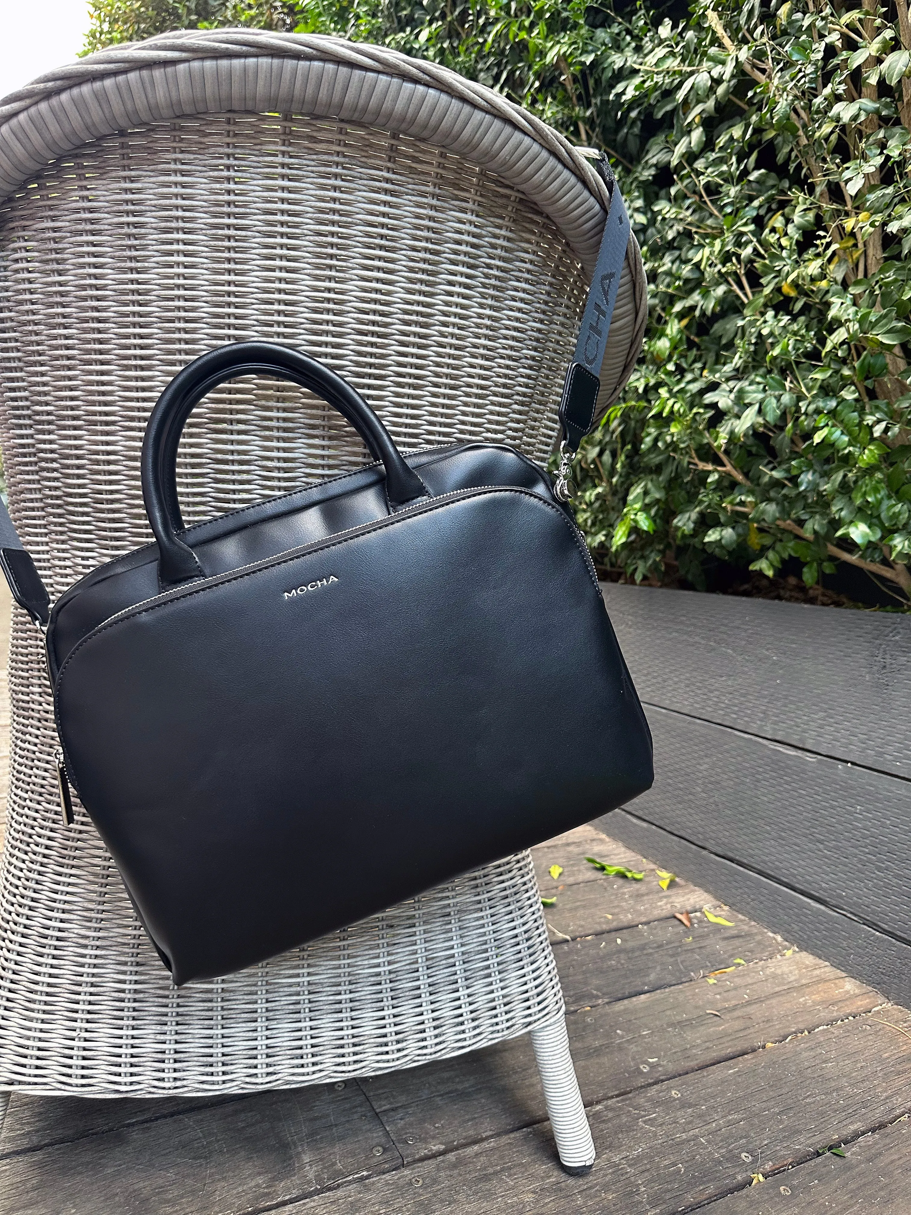 Mocha Medina Work Bag- Black