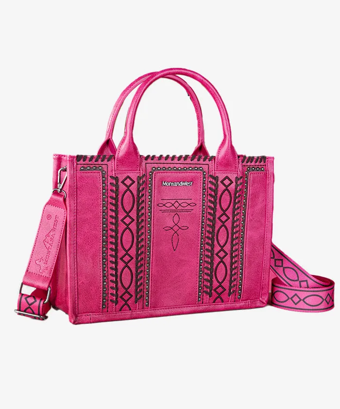 Montana West Whipstitich Crossbody Tote Bag