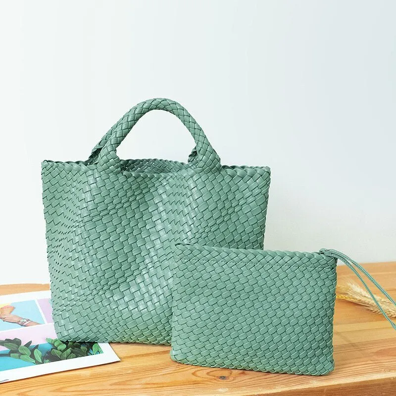 MOTAORA Wonderful Woven Large Capacity Tote with Cosmetic Bag