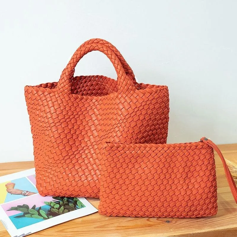 MOTAORA Wonderful Woven Large Capacity Tote with Cosmetic Bag