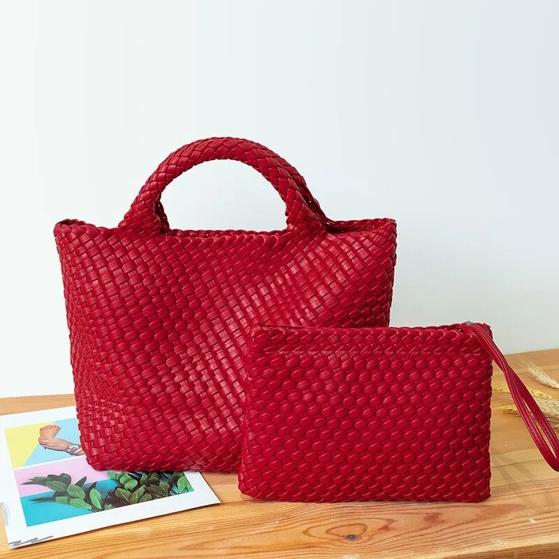 MOTAORA Wonderful Woven Large Capacity Tote with Cosmetic Bag