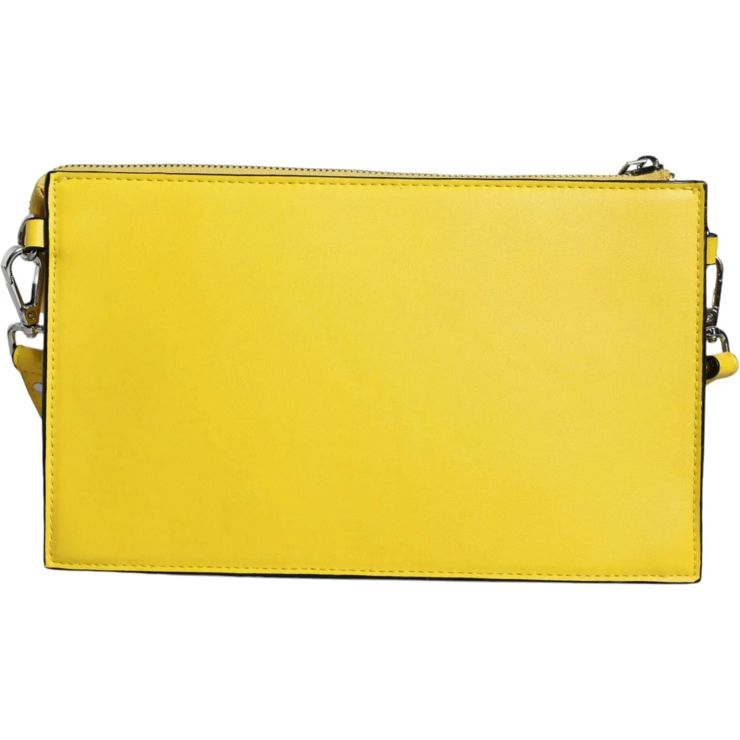 MSGM Yellow Leather Logo Crossbody Sling Shoulder Bag