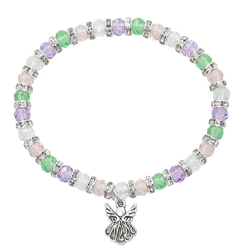 MULTI COLORED CRYSTAL BABY STRETCH BRACELET-B1018C