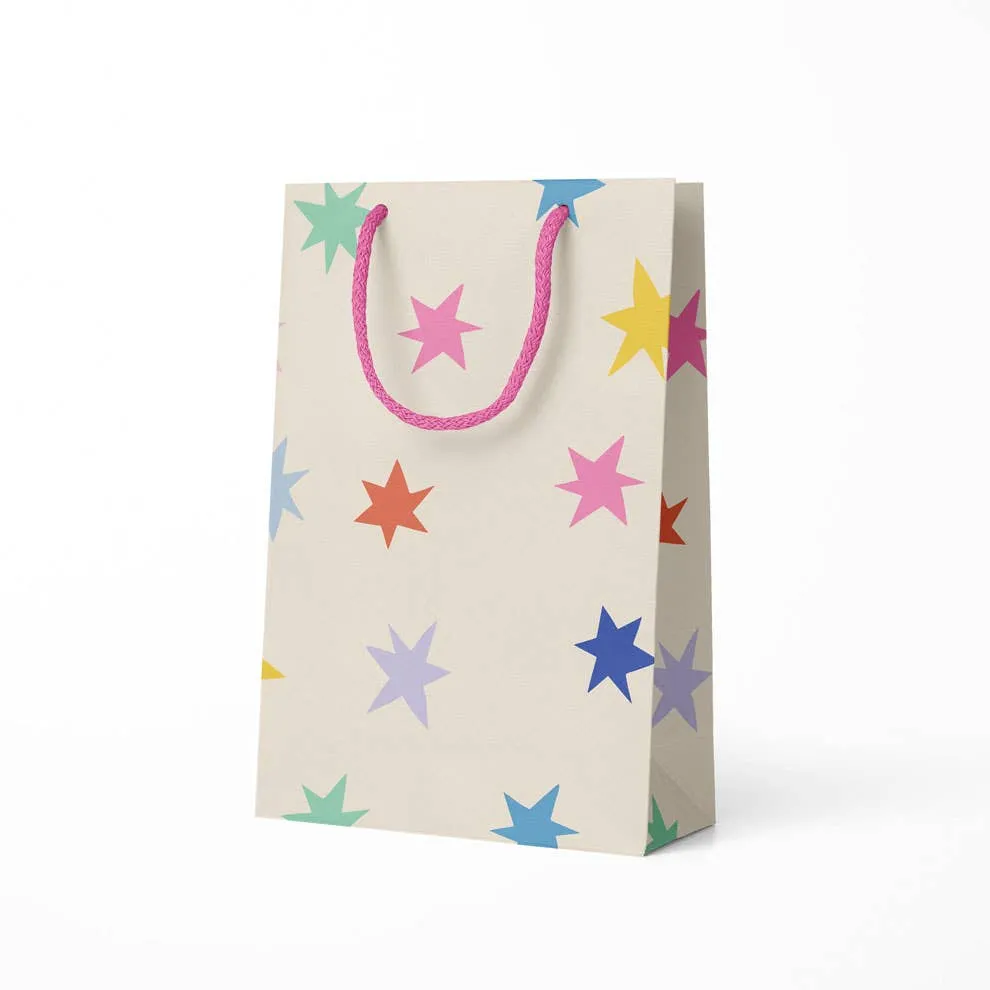 Multi-colored Stars Small Gift Bag