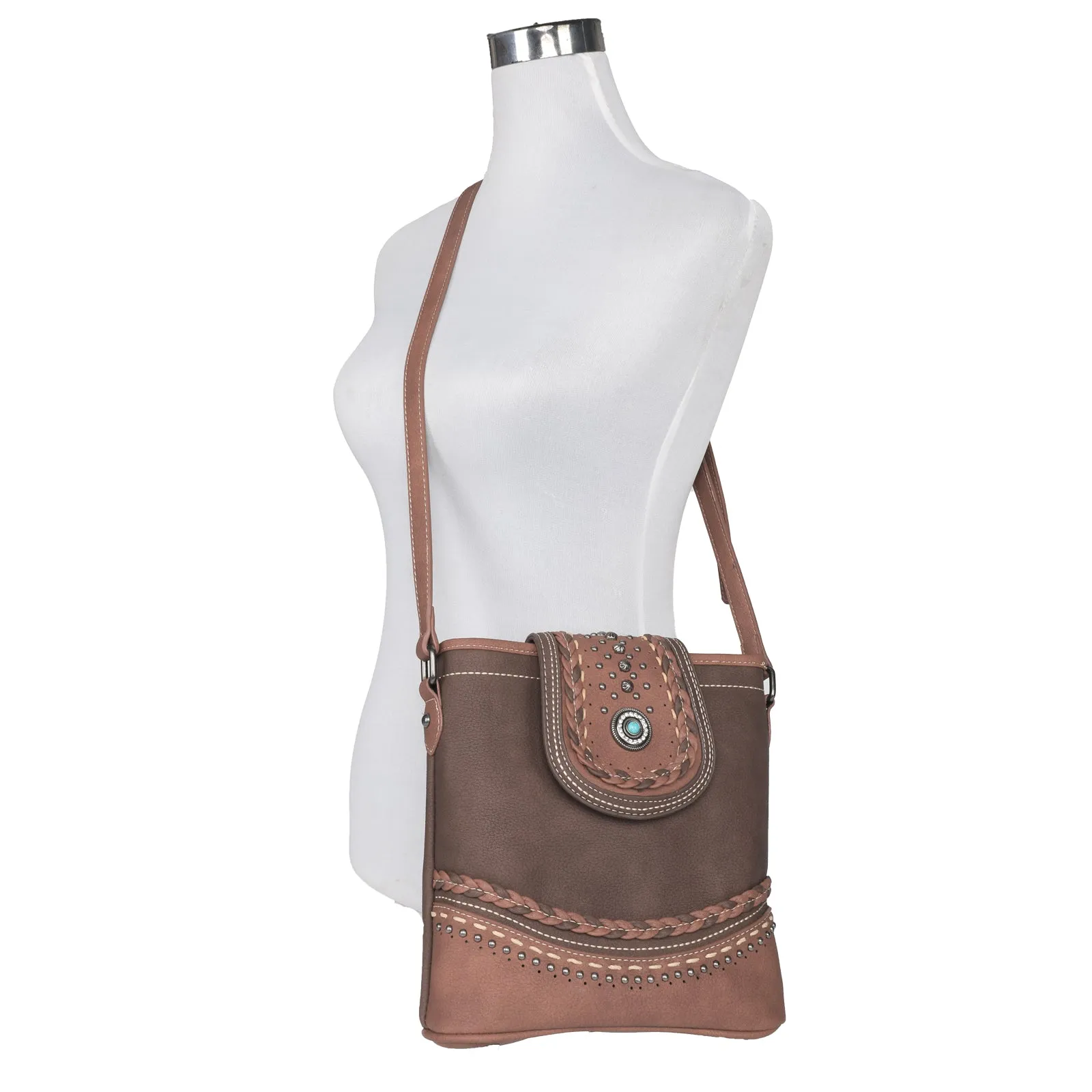 MW1107G-9360 Montana West Concho Collection Concealed Carry Crossbody