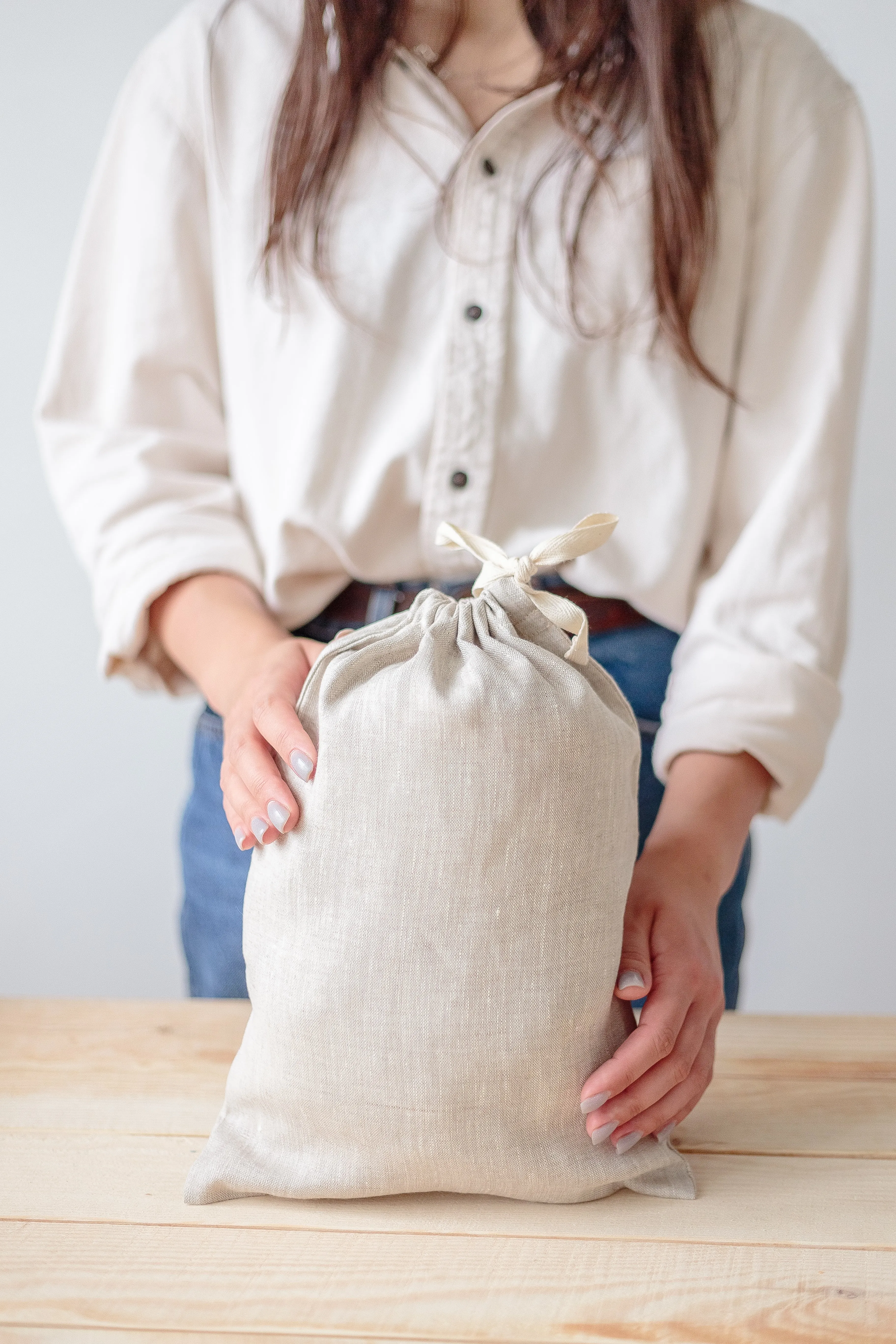 Natural Linen Storage Bag