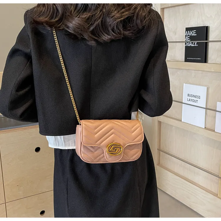 New fashion rhombus versatile shoulder bag soft leather dopamine light luxury crossbody bag