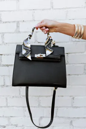 NEW!! Icon Structured Top handle Purse in Black