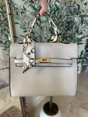 NEW!! Icon Structured Top handle Purse in Ivory