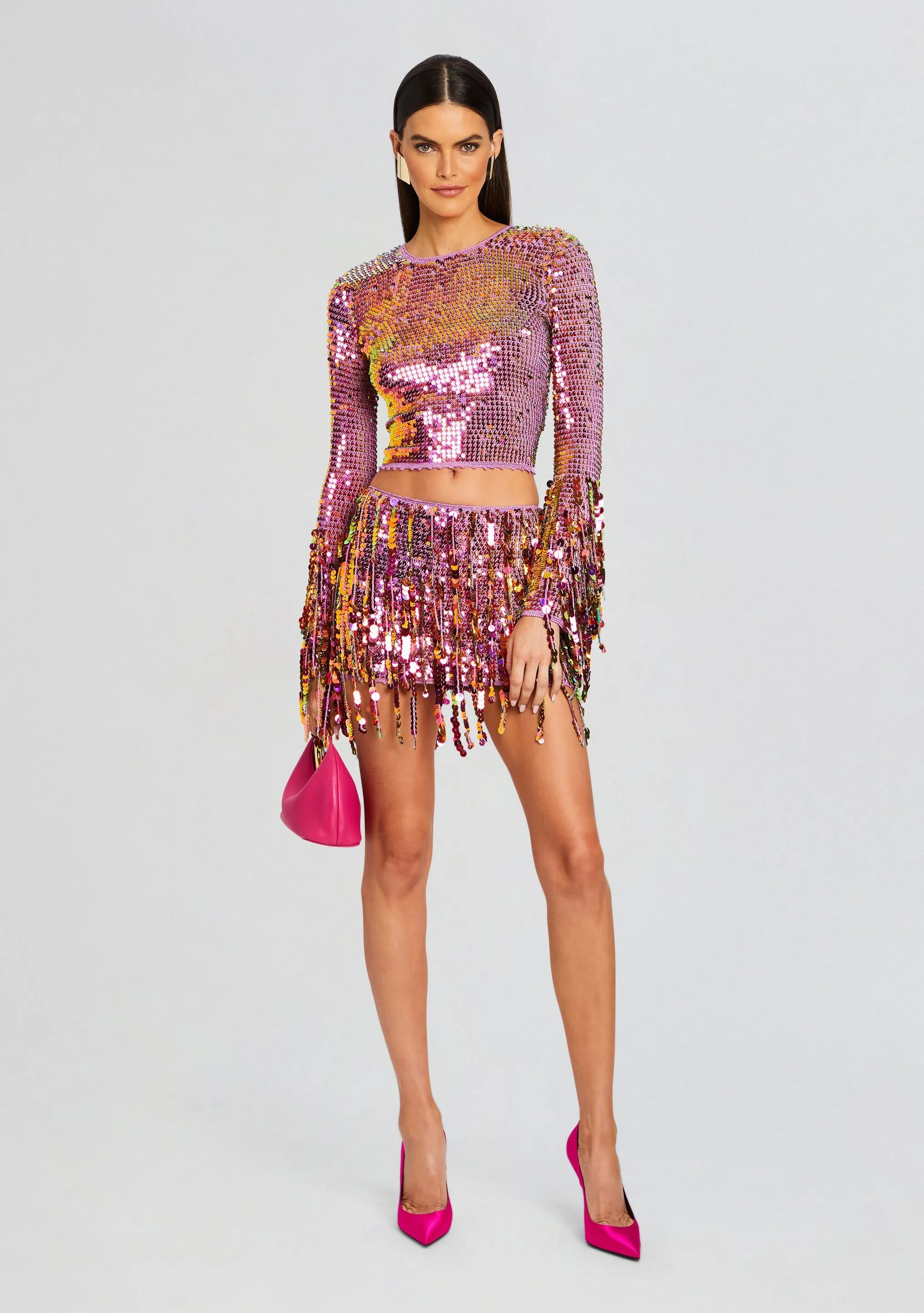 Nicola Sequin Fringe Crochet Skirt