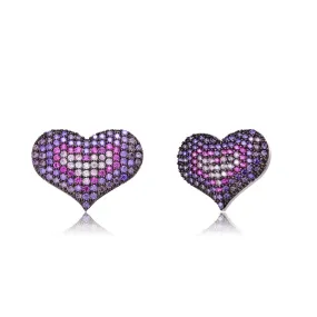 Noémie Purple Heart Earrings