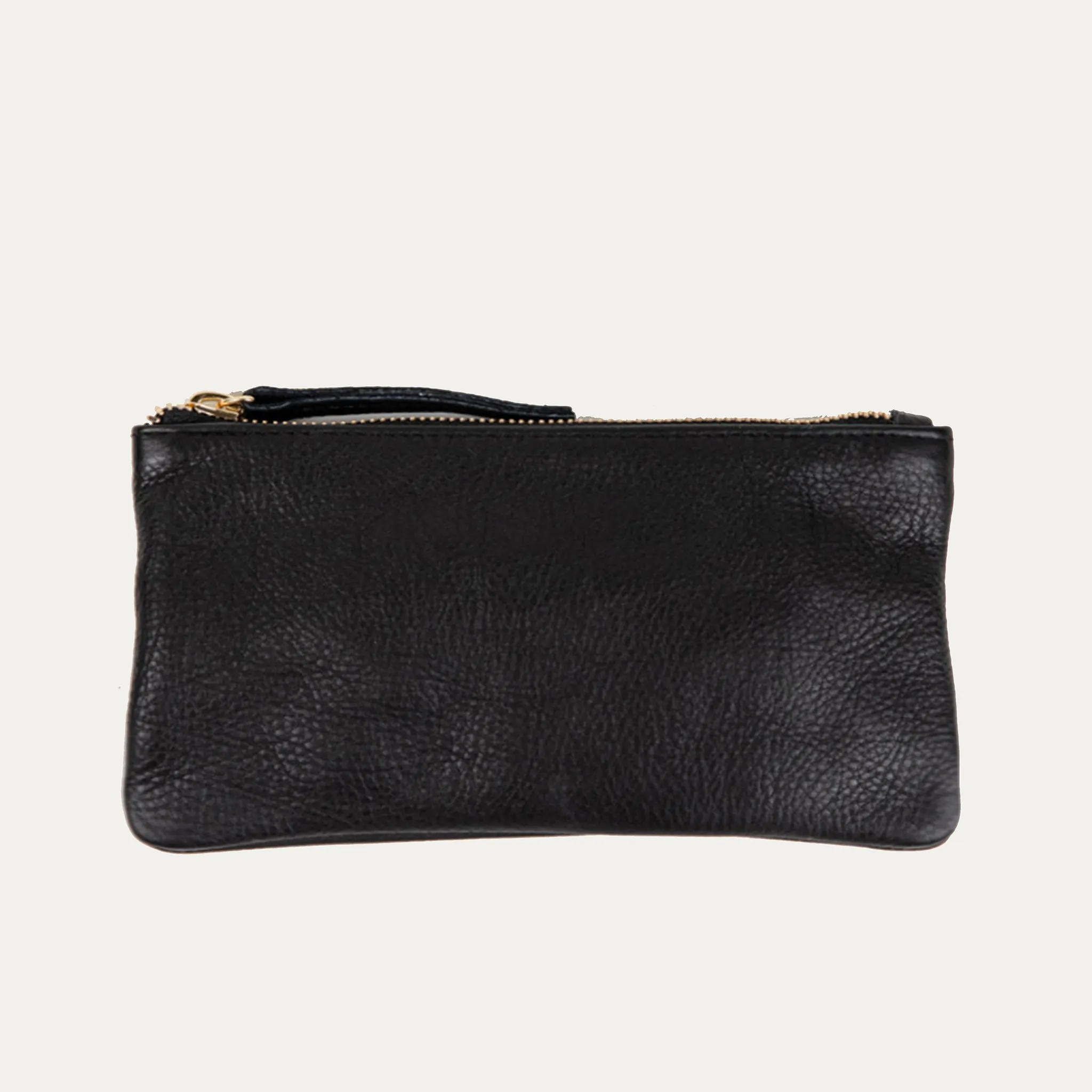 Pauly Phone Pouch | Black Leather   Gold Hardware